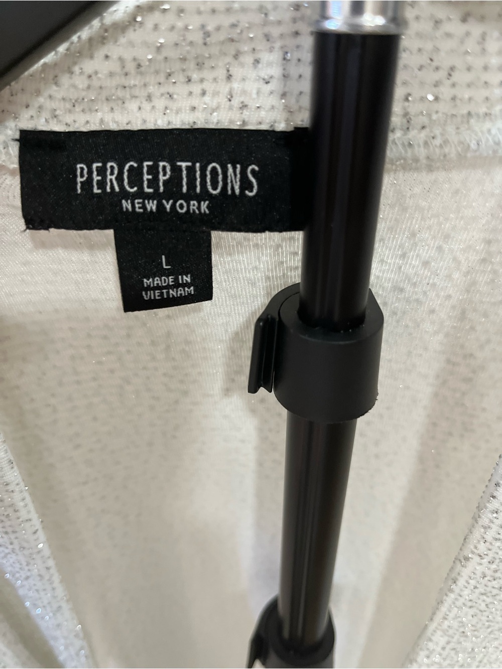 Perceptions Silver Open-Front Sparkle Cardigan - Picture 2 of 3